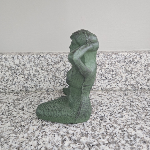 Cast Iron Green Mermaid Figurine - Picture 3 of 9